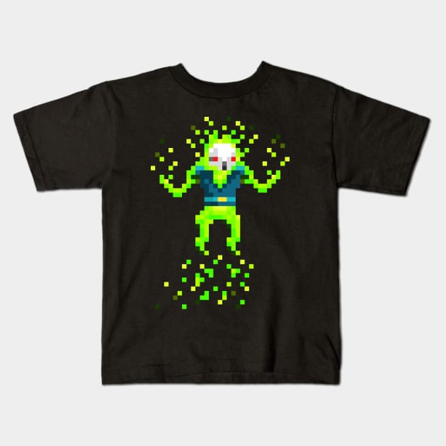 Green Skull Kids T-Shirt by LAckas